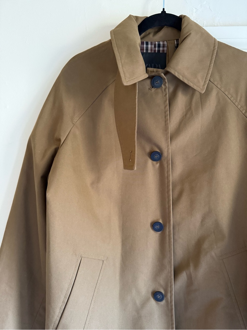 Zara Camel Tan Trench Coat with Button Front - Picture 3 of 5
